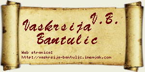 Vaskrsija Bantulić vizit kartica